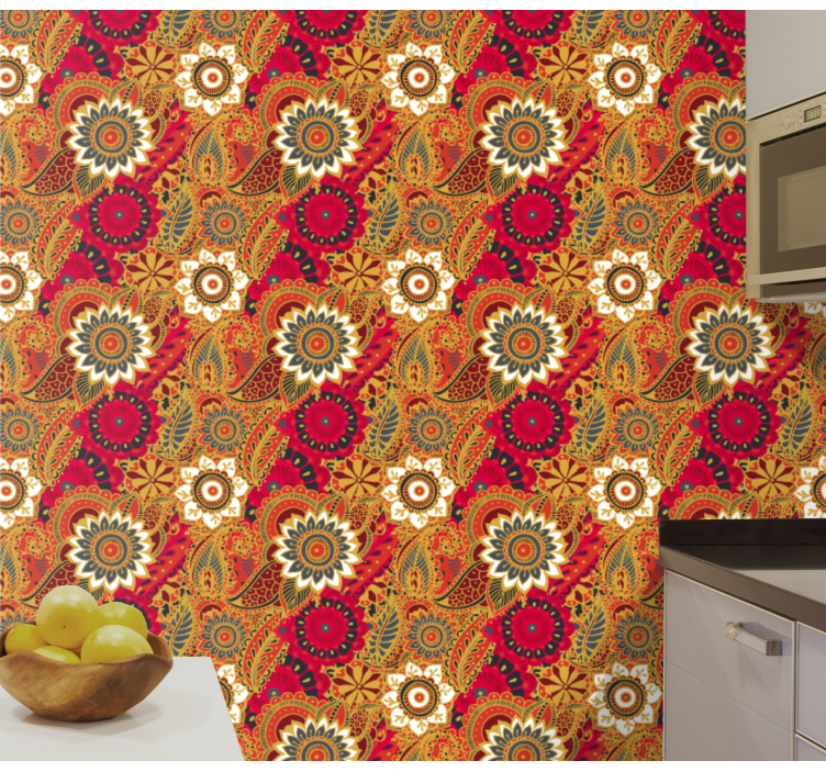 Tapeta ornament inspirowane mandalą - TenStickers