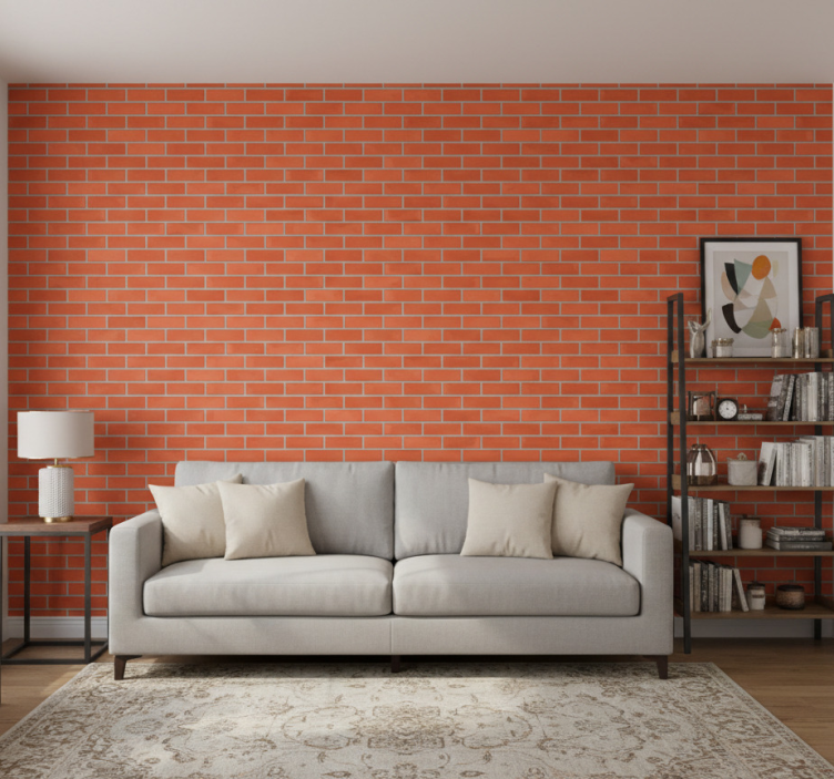 Tapeta ornament w czerwone cegły - TenStickers