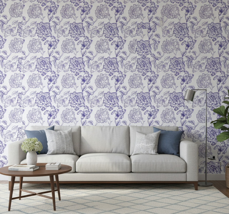 Tapeta ornament w eleganckie kwiatowe wzory - TenStickers