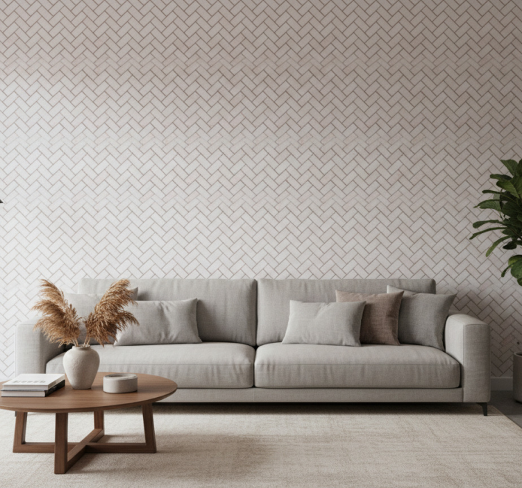 Tapeta ornament w marmurowe płytki w jodełkę - TenStickers