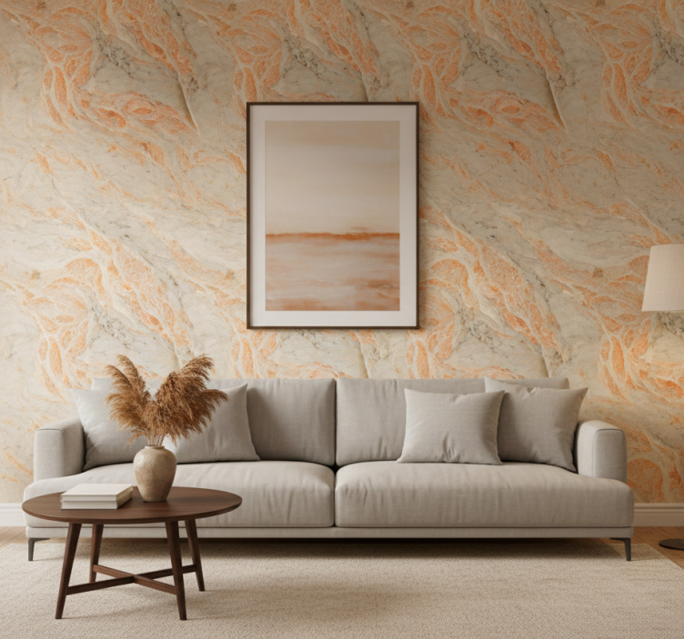 Tapeta ornament w marmurze ibiza - TenStickers