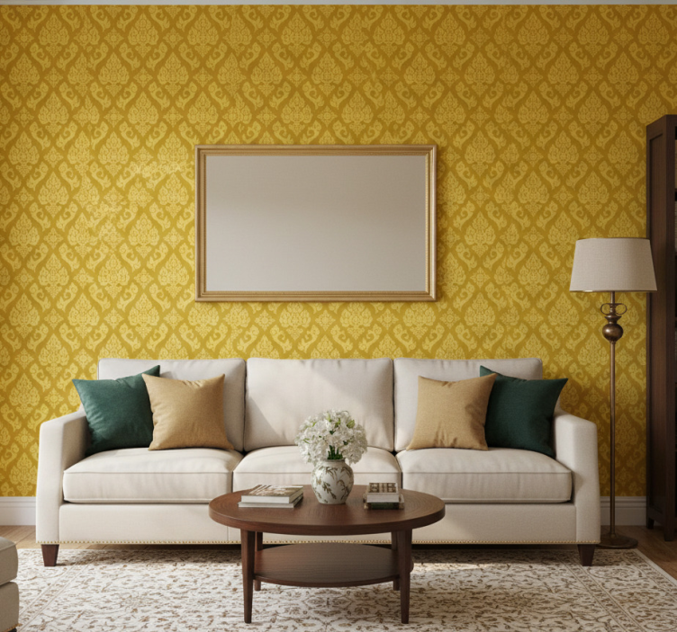 Tapeta ornament w misterny kwiatowy wzór - TenStickers