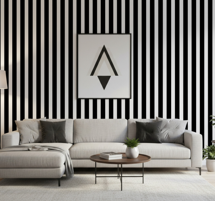 Tapeta do salonu w pionowe linie jednokolorowe - TenStickers