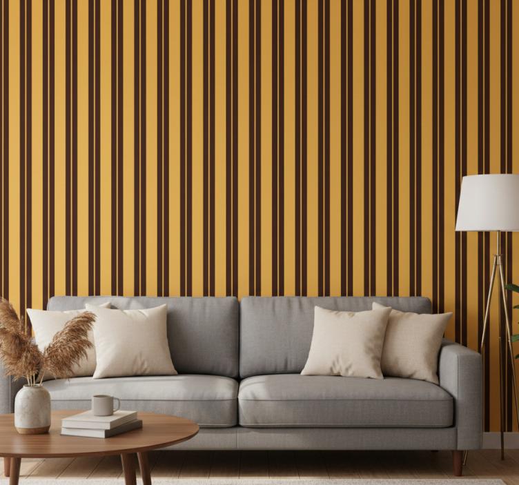 Tapeta ornament w stylu vintage w paski - TenStickers