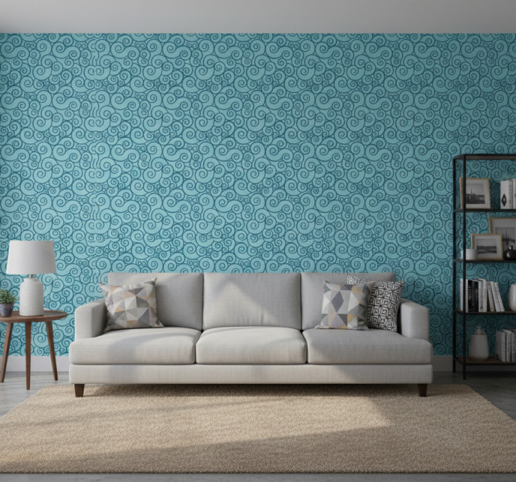 Tapeta ornament z falistym wzorem dekoracyjnym - TenStickers