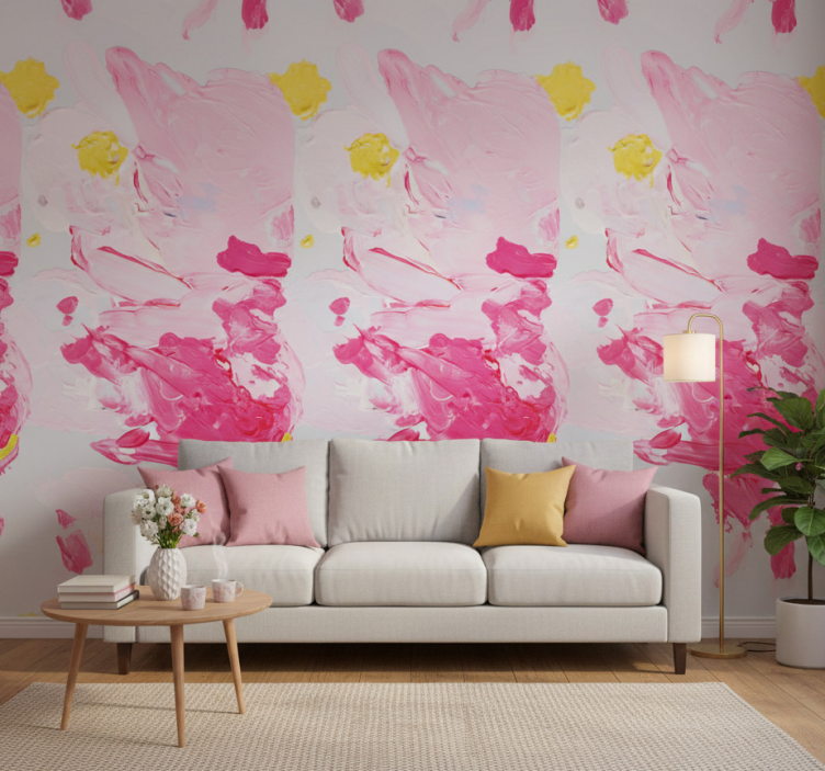 Tapeta ornament z kolorowymi akrylowymi pociągnięciami - TenStickers