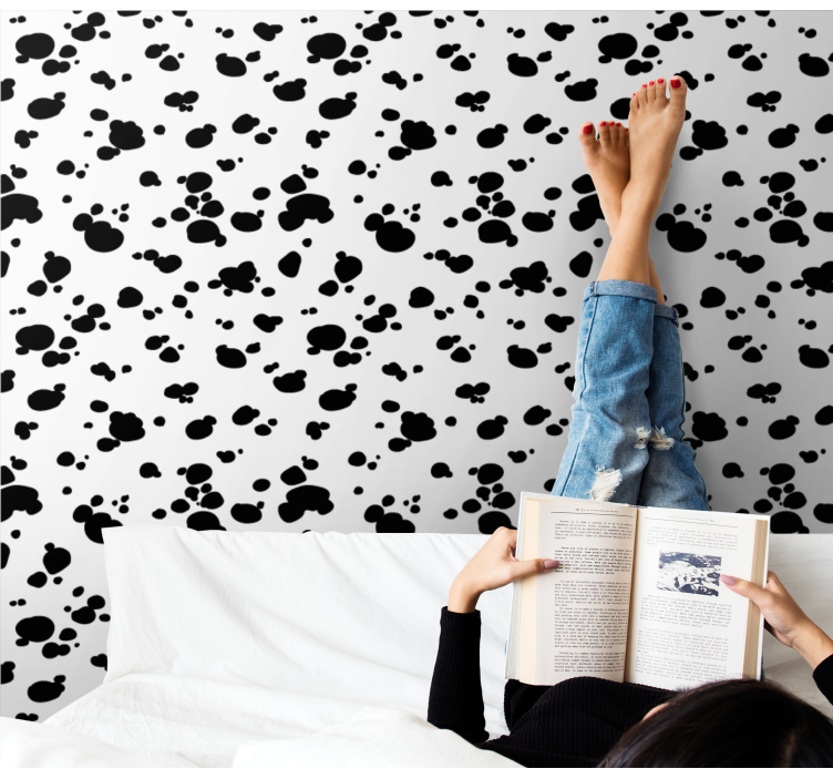 Tapeta psy wzór odcisku łapy - TenStickers