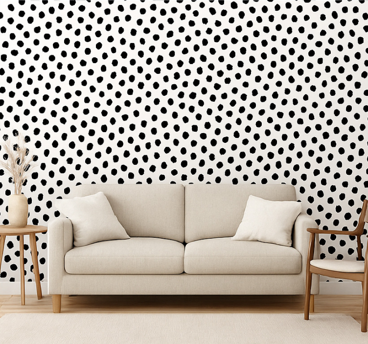 Tapeta psy czarno-biała dalmatynka - TenStickers