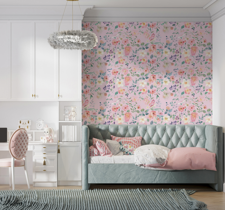 Tapeta różowa wiosenny wybuch - TenStickers