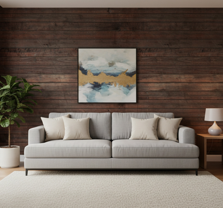 Tapeta rustykalna panele drewniane w stylu rustykalnym - TenStickers