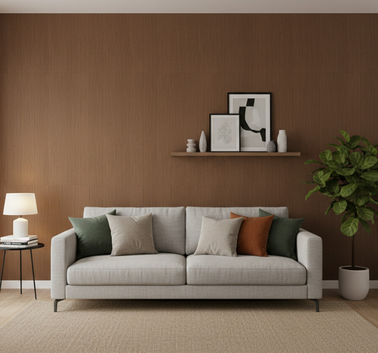 Tapeta rustykalna w ciemnym brązowym drewnie - TenStickers