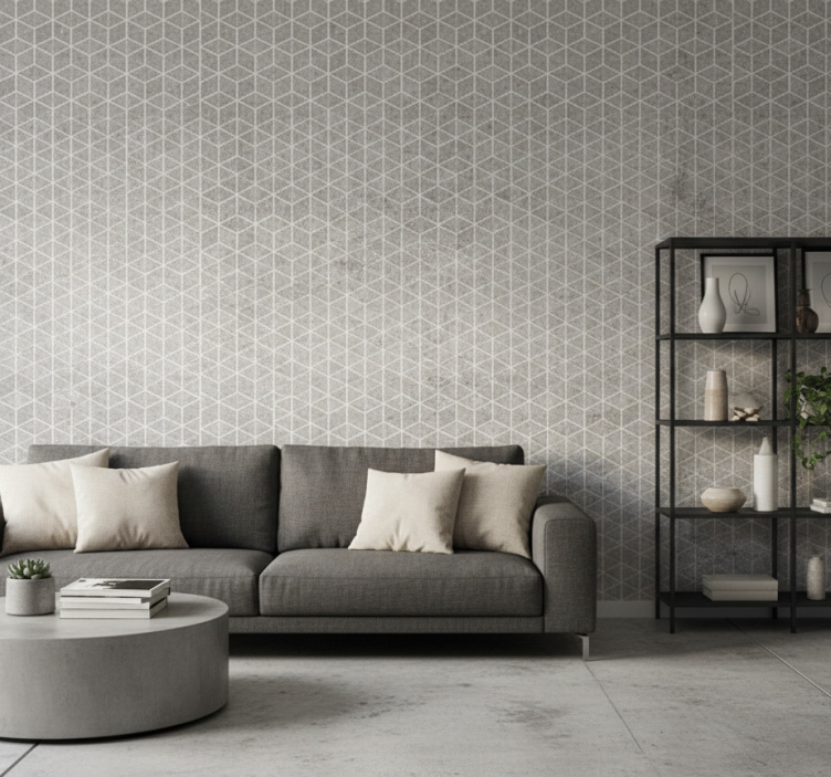 Tapeta rustykalna w geometryczny cementowy wzór - TenStickers