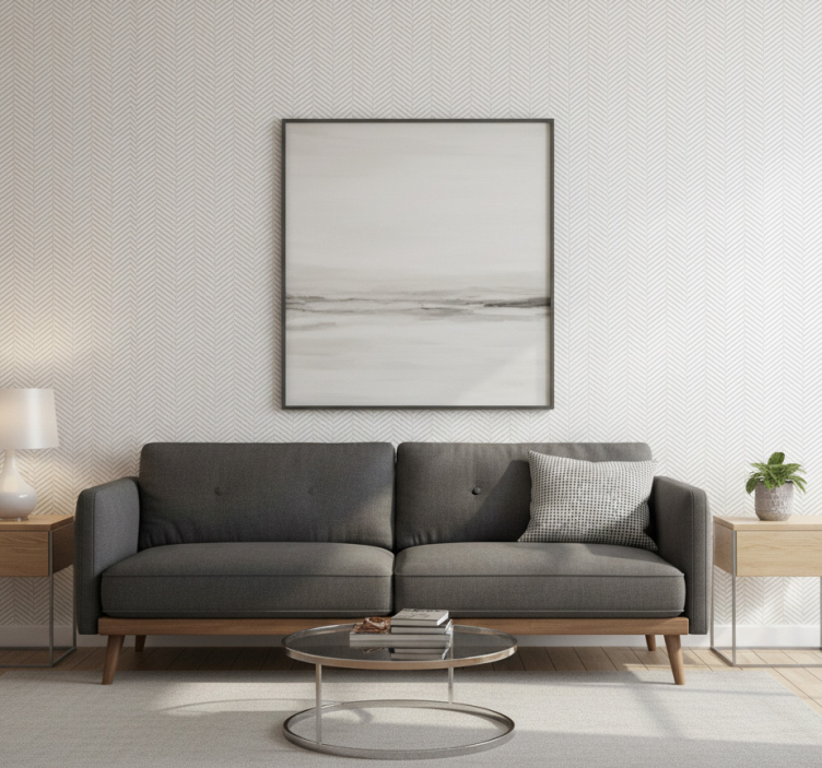 Tapeta rustykalna w szare linie - TenStickers