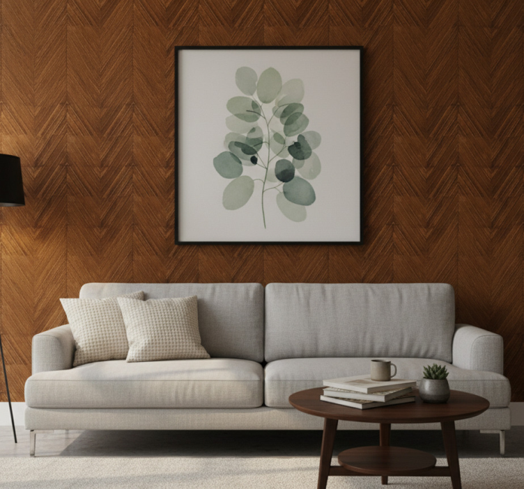 Tapeta rustykalna w wzór chevron z drewna - TenStickers