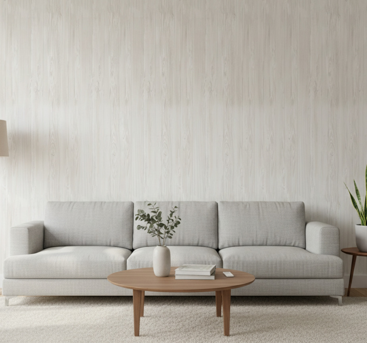 Tapeta rustykalna z białego drewna - TenStickers