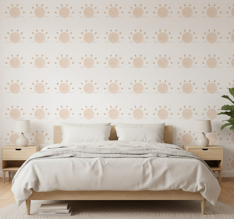 Tapeta skandynawska abstrakcyjny minimalny słońce - TenStickers