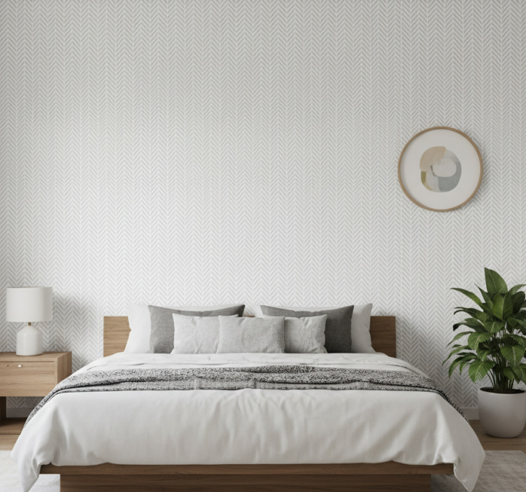 Tapeta skandynawska szare abstrakcyjne zygzaki - TenStickers