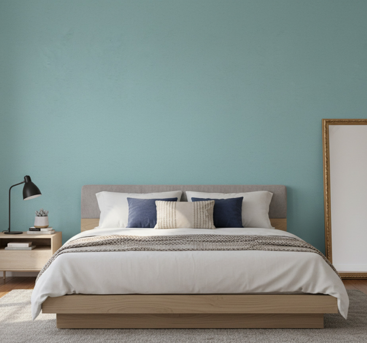 Tapeta skandynawska w jednolitym niebieskim kolorze - TenStickers