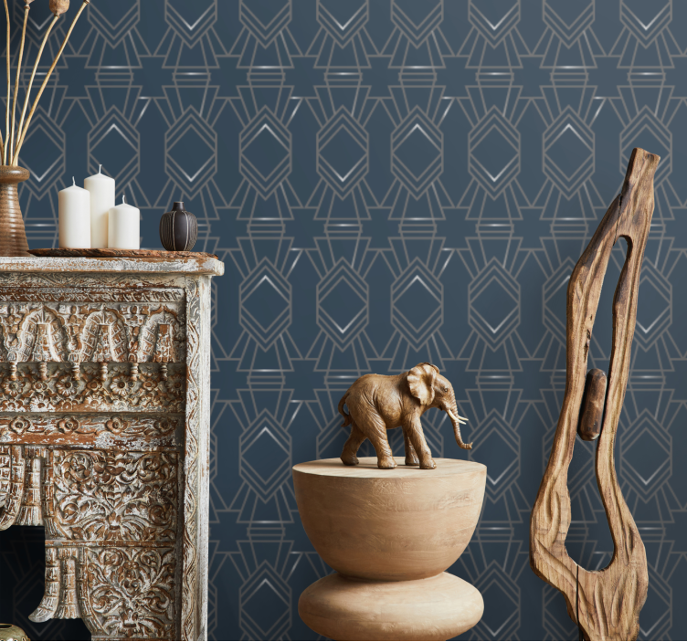 Tapeta klasyczna w romby w stylu art déco - TenStickers