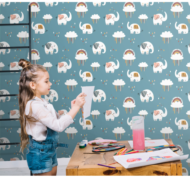 Tapeta słonie zabawna parada słoni - TenStickers