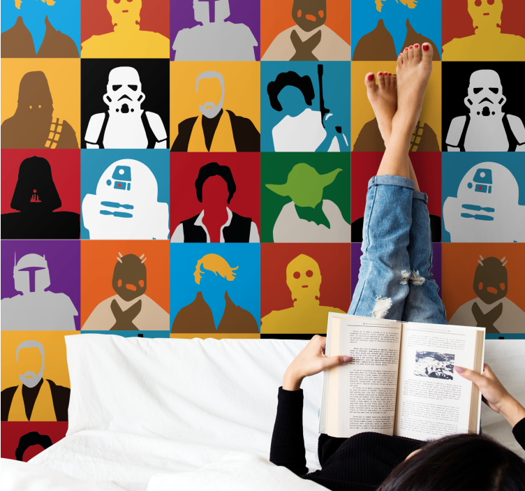 Tapeta sztuka ikoniczne sylwetki - TenStickers