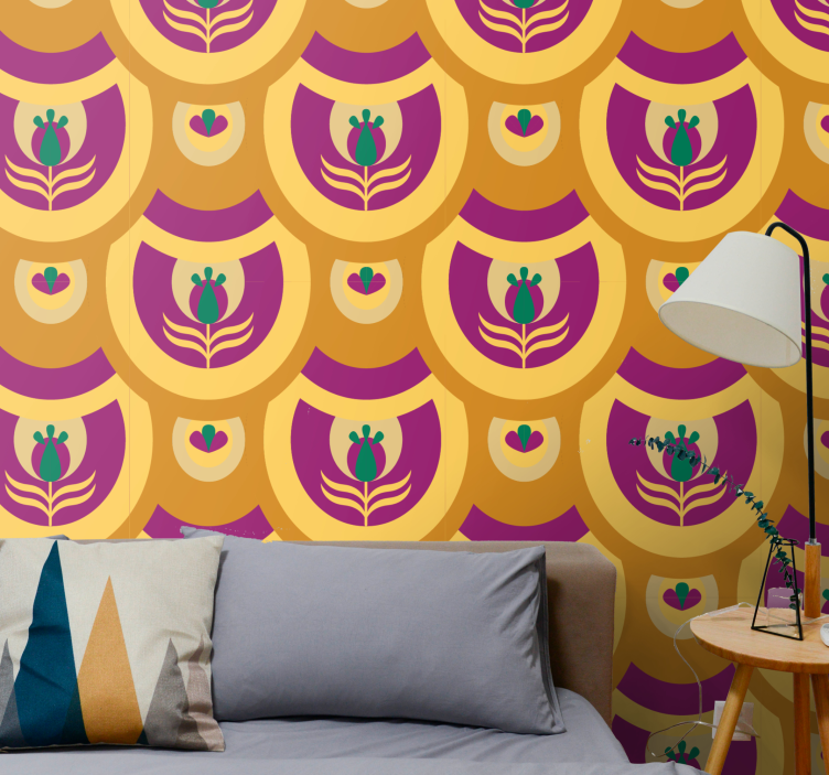 Tapeta sztuka projekt godła kwiatowego - TenStickers