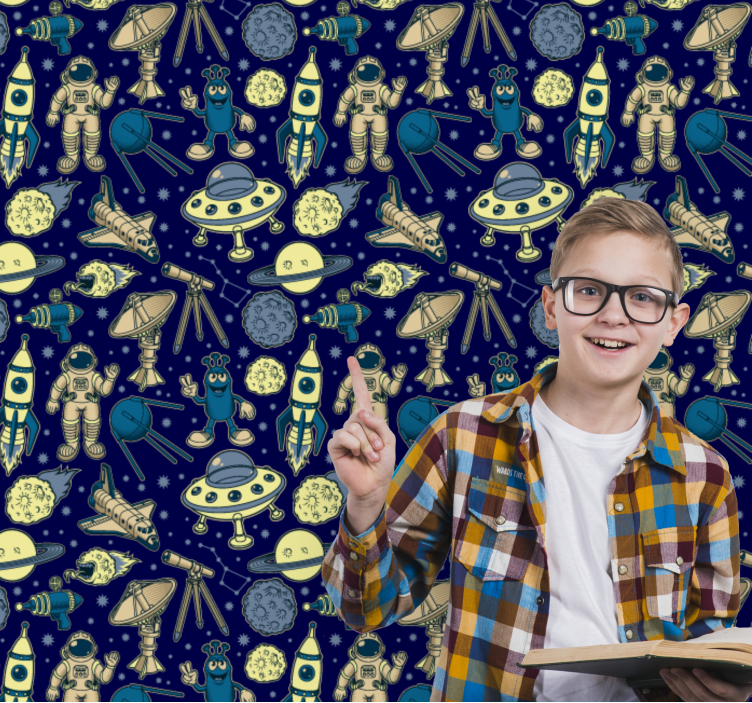 Tapeta sztuka temat eksploracji kosmosu - TenStickers