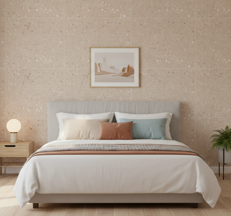 Tapeta tekstura beżowa terrazzo - TenStickers