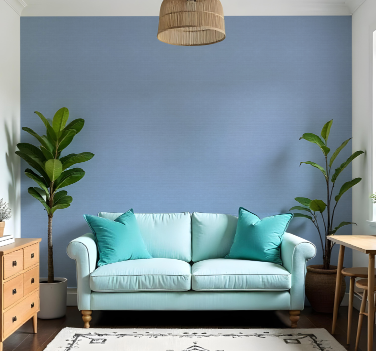 Tapeta tekstura cienki niebieski motyw juty - TenStickers