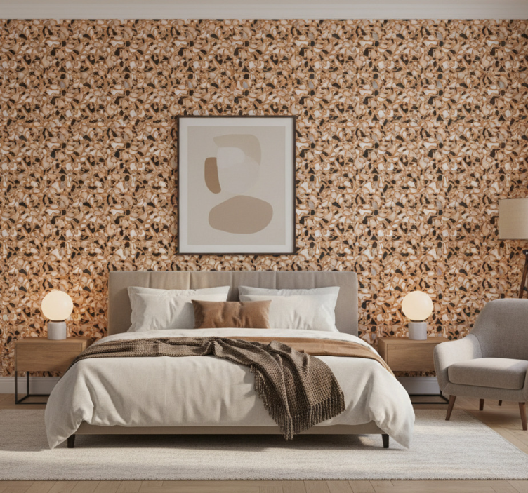 Tapeta tekstura klasyczny brązowy terrazzo - TenStickers