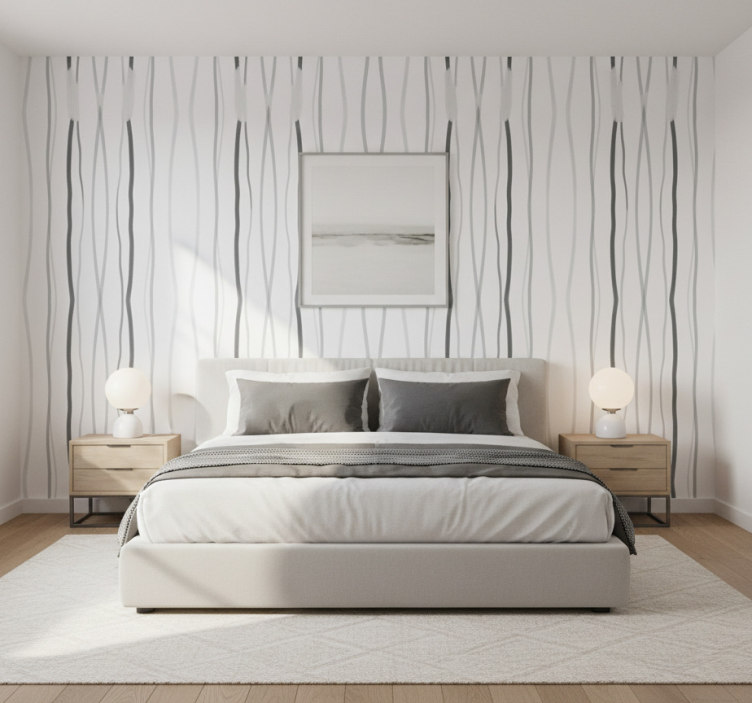 Tapeta tekstura szare eleganckie paski - TenStickers