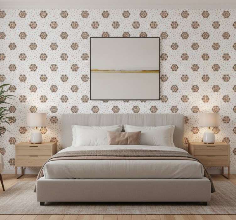 Tapeta tekstura terrazzo z kwiatami - TenStickers