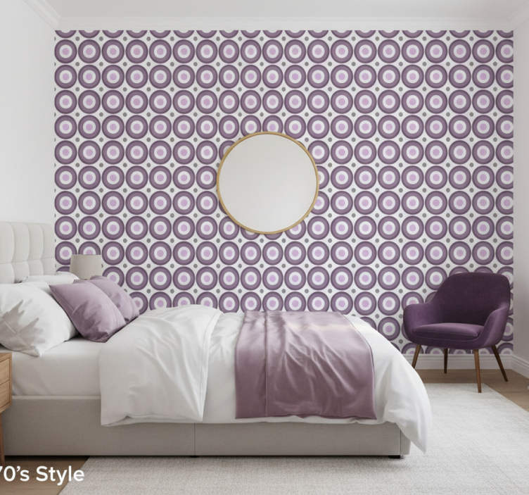 Tapeta tekstura w stylu liliowym lat 70. - TenStickers