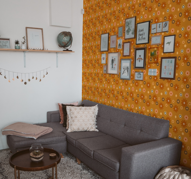 Tapeta vintage Moc kwiatów lat 60 - TenStickers