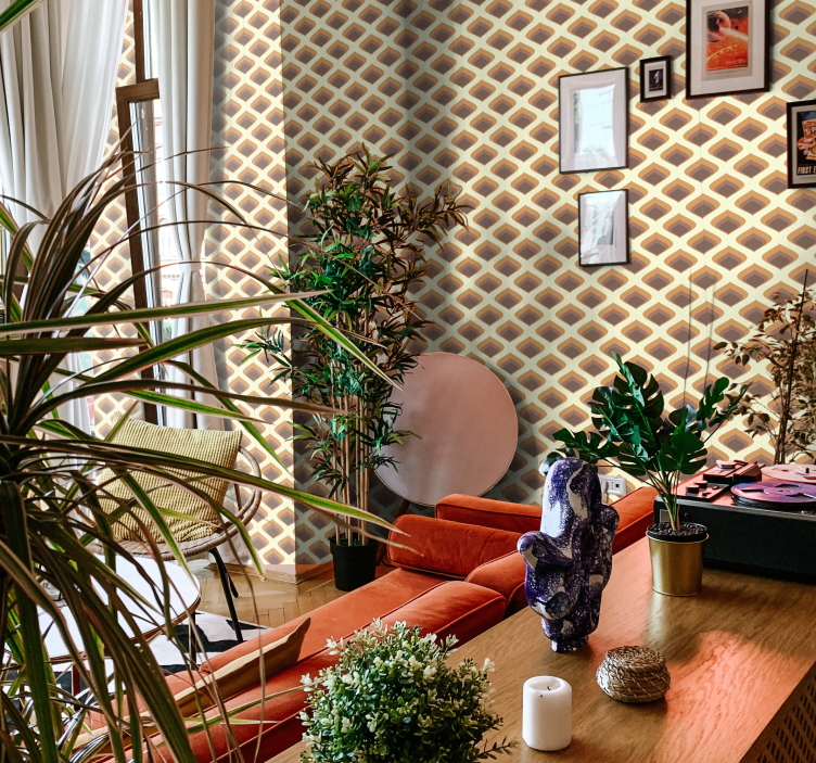 Tapeta vintage Płatki z lat 60 - TenStickers