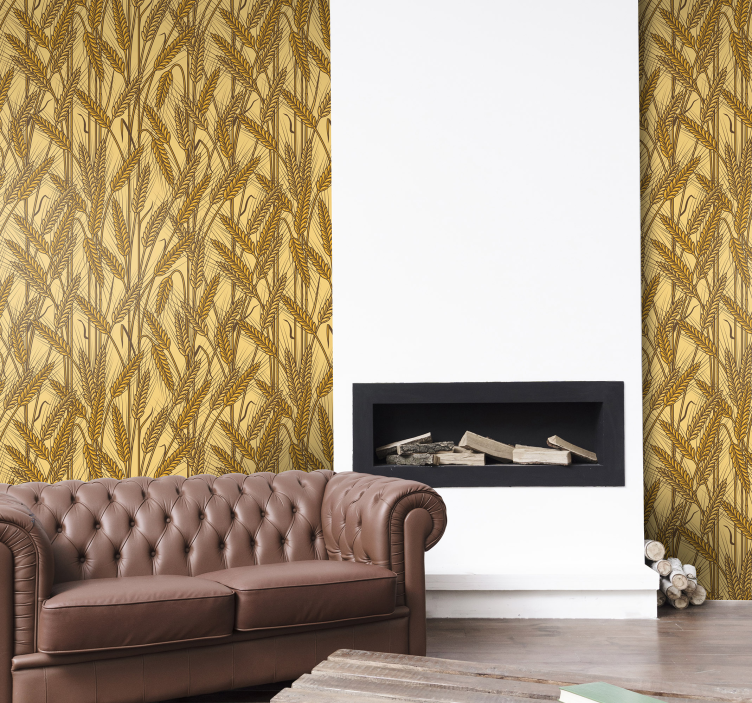 Tapeta żółta vintage wieś - TenStickers