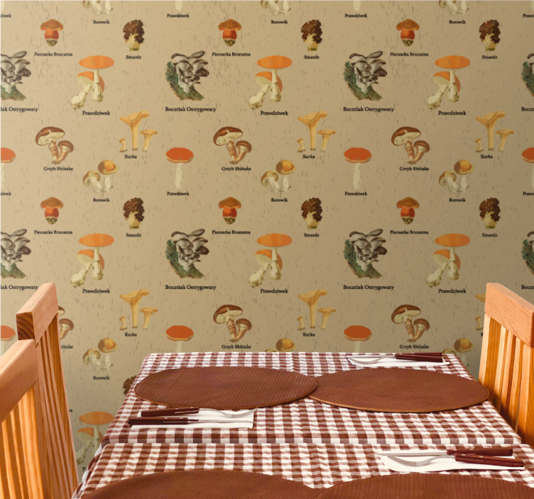 Tapeta vintage Stare rodzaje grzybów - TenStickers