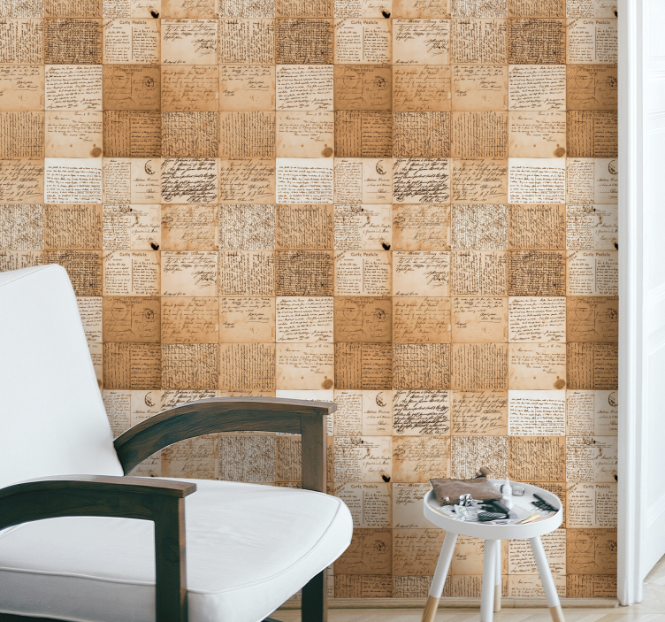 Tapeta vintage wzory rękopisów - TenStickers