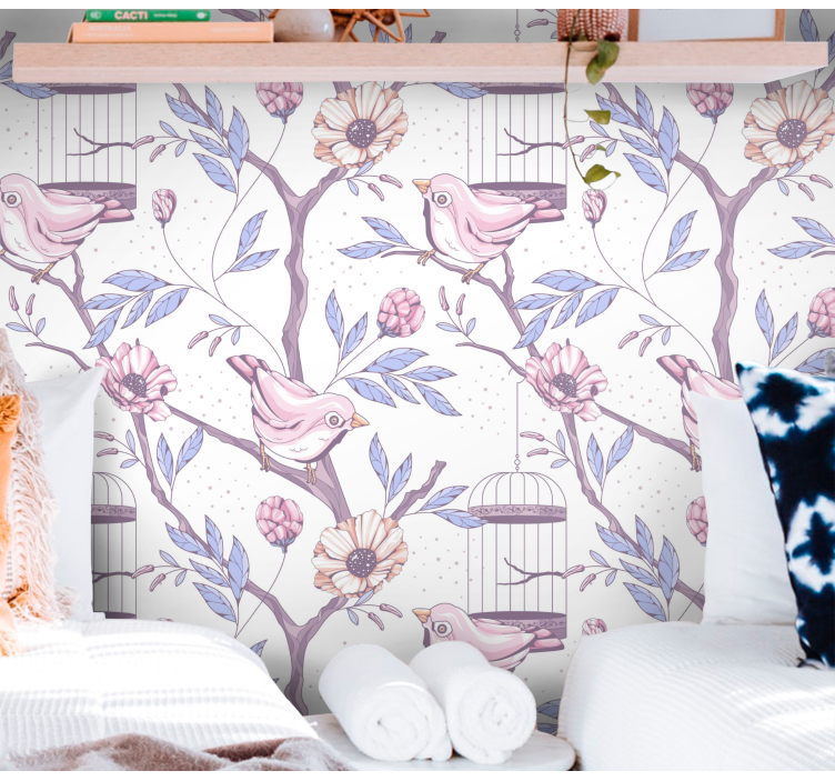 Tapeta drzewa Romantyczne bransoletki z ptakami - TenStickers