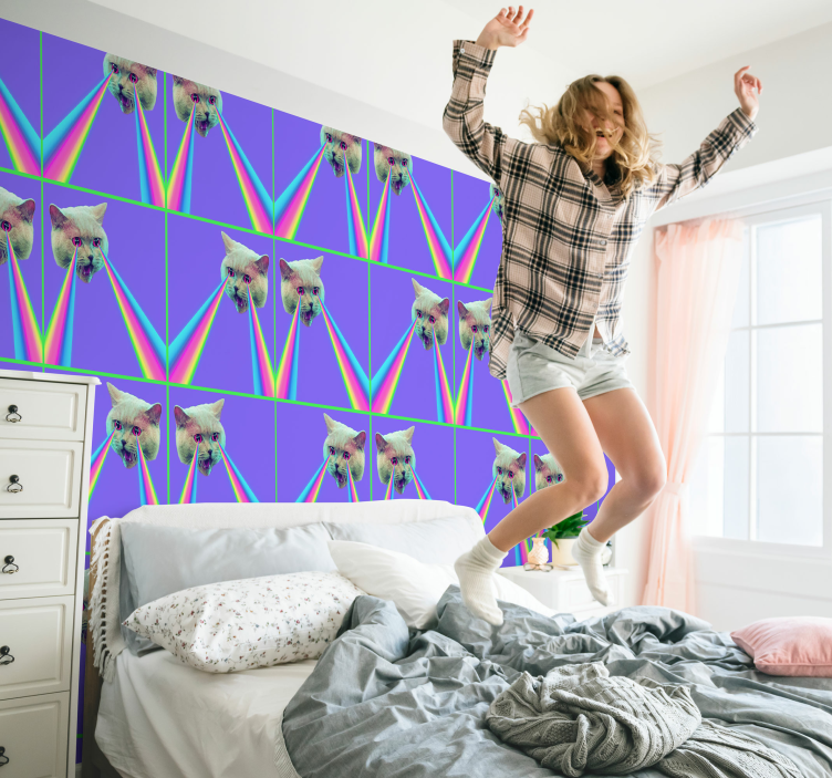 Tapeta koty Kot lasera parowego - TenStickers