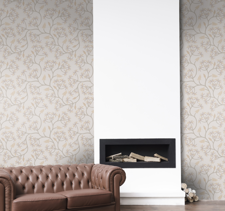 Tapeta kwiaty Eleganckie kwiaty na gałęziach - TenStickers