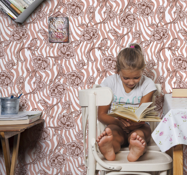 Tapeta kwiaty floral Ornamental Pattern - TenStickers