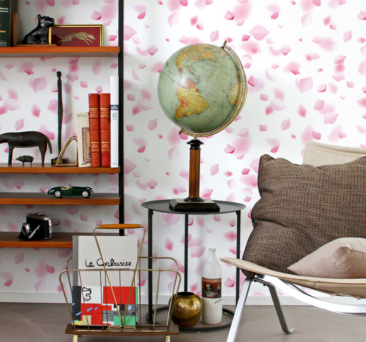 Tapeta kwiaty motyw płatków - TenStickers