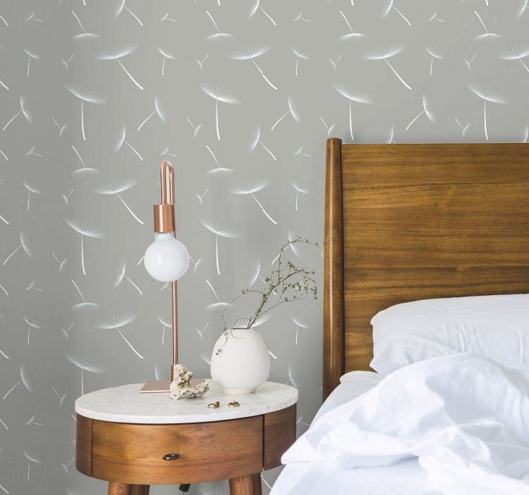 Tapeta liście wzór mniszka lekarskiego - TenStickers