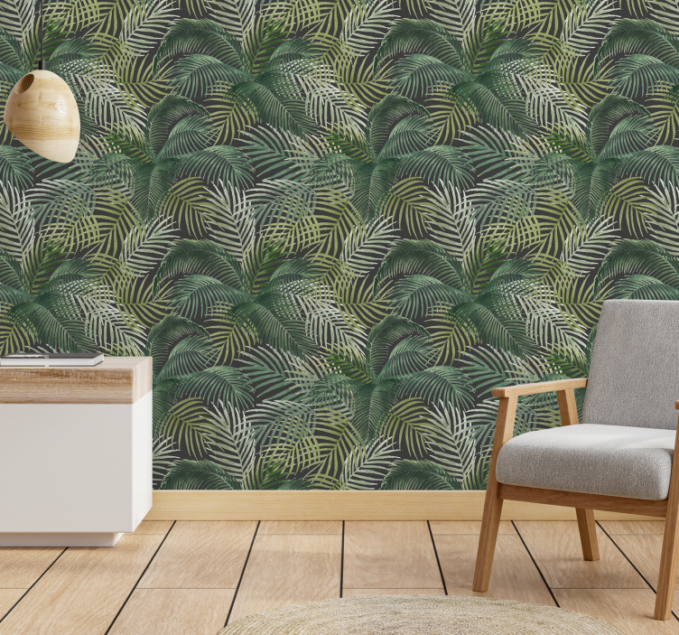 Tapeta liście Zielone liście palmowe - TenStickers