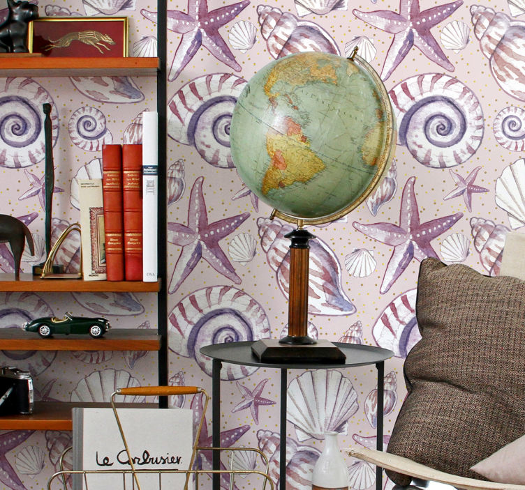 Tapeta ryby motyw muszli motyla - TenStickers