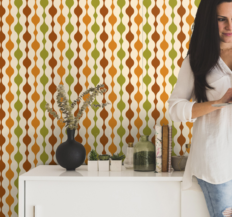 Tapeta w paski projekt wzoru krągłego - TenStickers