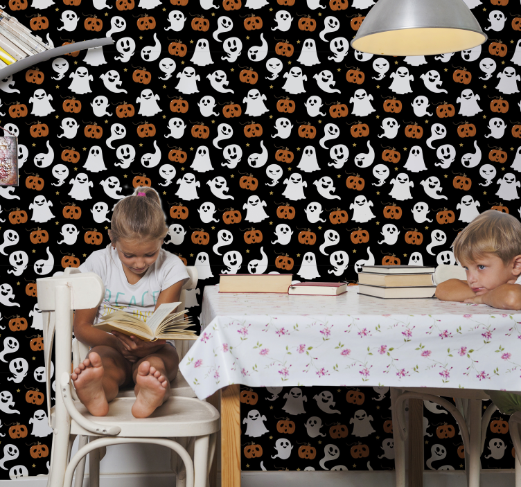 Tapeta do salonu Ozdobne duchy Halloween - TenStickers