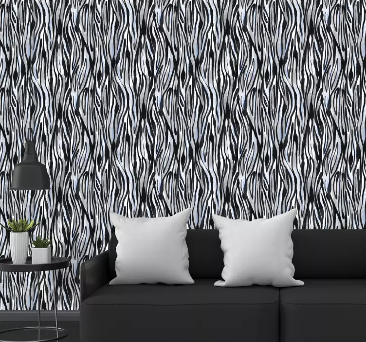 Tapeta zebra motyw pasków zebry - TenStickers