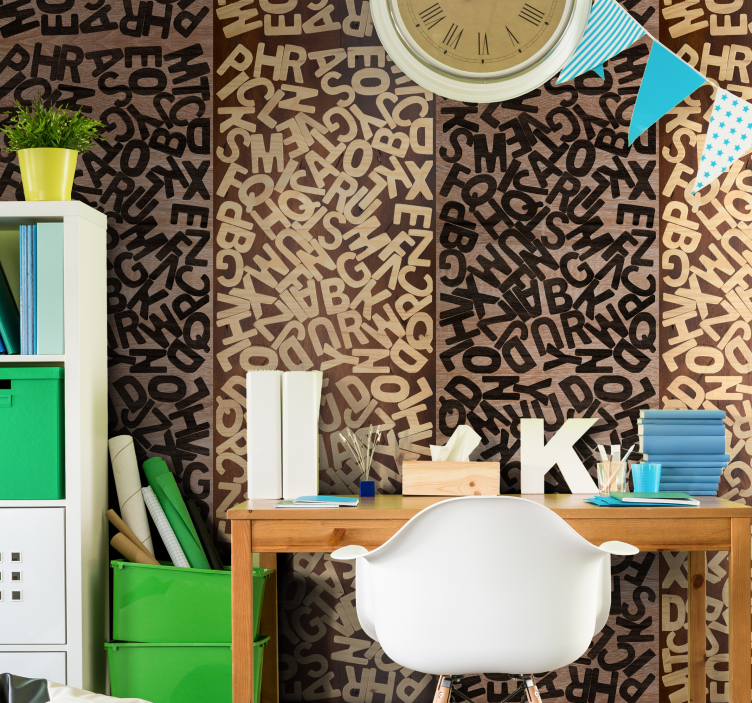 Nowoczesne tapety porozrzucane litery - TenStickers